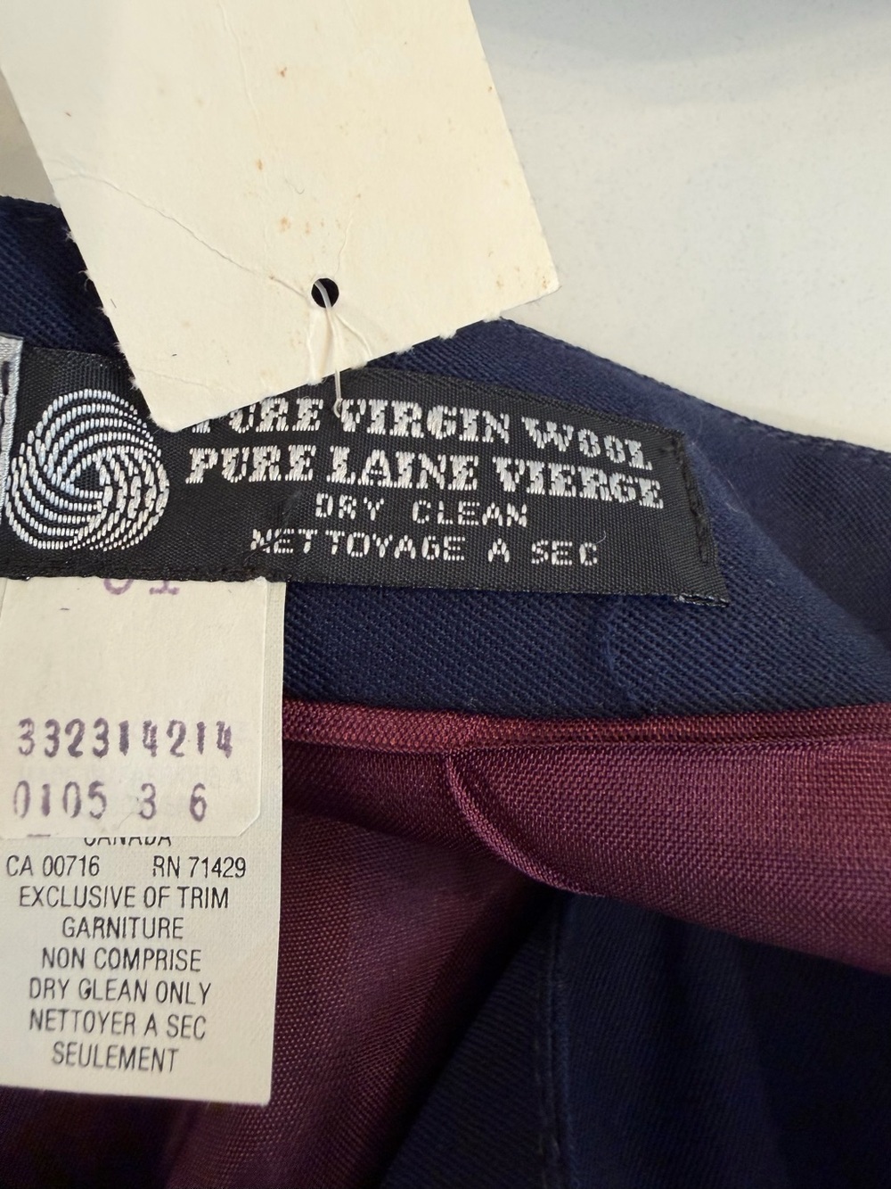 Vintage Deadstock Mr. Jax Navy Virgin Wool Pencil Midi Skirt Gold Button 14 NWT - Picture 10 of 11